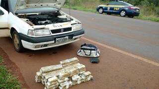 Droga estava escondida em veículo com destino a Campo Grande. (Foto: Divulgação PRF)