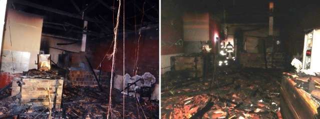 Inc&ecirc;ndio provocado por curto circuito deixa pizzaria totalmente destru&iacute;da 