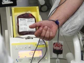 Coleta de sangue no Hemosul. (Foto: Marcos Ermínio)