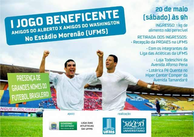 Alberto e Washington re&uacute;nem ex-craques em jogo beneficente no Moren&atilde;o