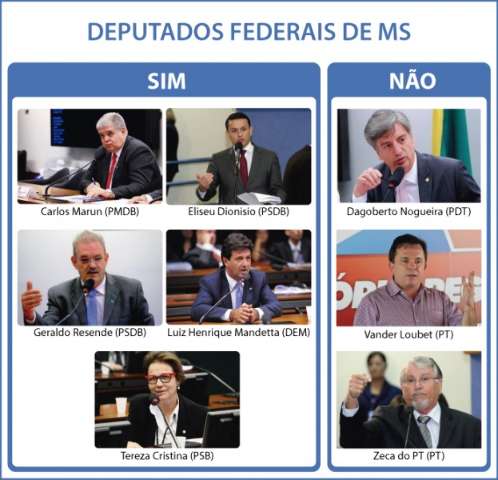 Cinco dos oito deputados federais de MS s&atilde;o a favor do impeachment