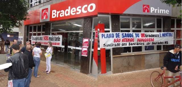 Funcion&aacute;rios do Bradesco protestam contra suspens&atilde;o de plano de sa&uacute;de 
