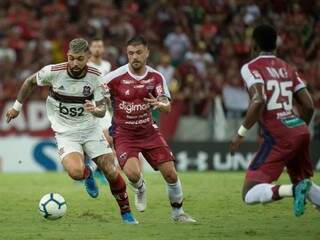 Gabigol foi autor de um dos dois gols do Flamengo em campo. (Foto: Alexandre Vidal / Flamengo) 