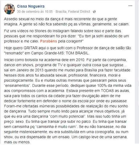 Com relatos de crimes sexuais desde 2008, core&oacute;grafo &eacute; alvo de investiga&ccedil;&atilde;o