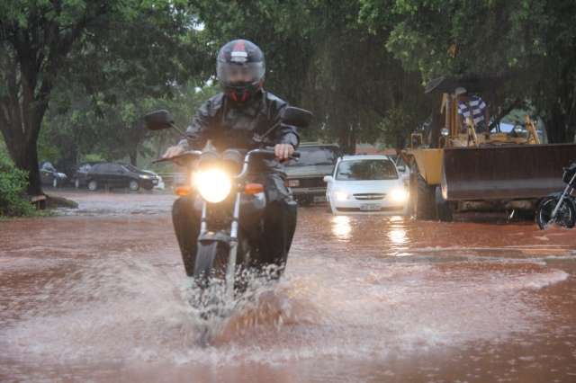 Em minutos, chuva forte derruba &aacute;rvores e alaga cidade universit&aacute;ria