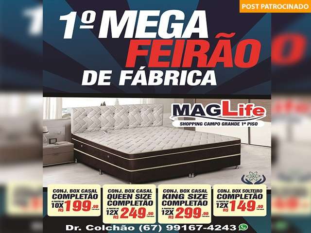 Mega Feirão tem colchões a preço de fábrica no Shopping Campo Grande 1° piso