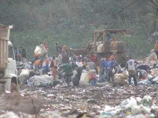 Centenas de trabalhadores ainda recolhem materiais reciclados do lixo (Foto: Marcos Ermínio)