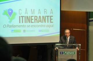 Eduardo Cunha participa de evento na Fiems, onde o acesso é restrito (Foto: Alcides Neto)