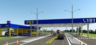 Posto da PRF terá estrutura moderna e cobrirá as laterais da rodovia (Foto: Divulgação) 