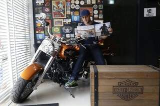 Parceira da Harley Davidson, moto faz sucesso na decoração. (Foto: Gerson Walber)