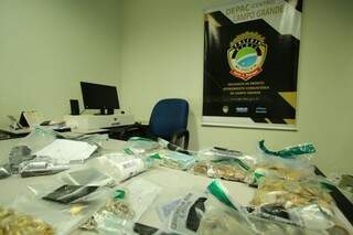 Armas, munições, drogas, joias e dinheiro foram localizados com o trio (Foto: André Bittar) 