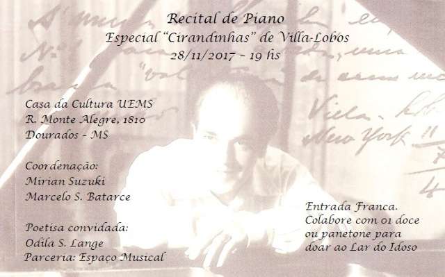 Recital de piano gratuito encerra ano letivo da UEMS na pr&oacute;xima ter&ccedil;a