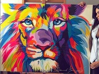 Leões e tigres são quase os &quot;favoritos&quot; e já ganharam diversas versões no trabalho da artista (Foto: Arquivo Pessoal)