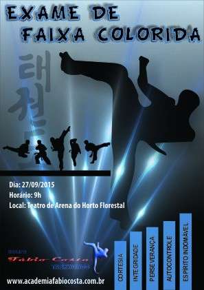 Horto Florestal sedia exame de faixas de equipes de taekwondo