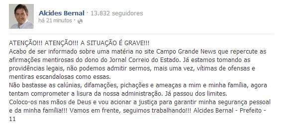 Bernal diz que den&uacute;ncia sobre mensal&atilde;o s&atilde;o &quot;afirma&ccedil;&otilde;es mentirosas&quot;