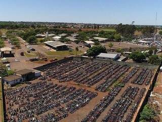 Em 2017, pátio do Detran tinha mais de nove mil motocicletas. (Foto: Fly Drone)
