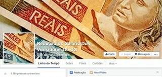 Página no Facebook que pede a redução dos salários dos vereadores já atraiu mais de 41 mil pessoas (Imagem: reprodução)
