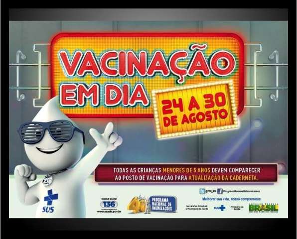 Campanha de multivacina&ccedil;&atilde;o ter&aacute; 62 pontos amanh&atilde; em Campo Grande