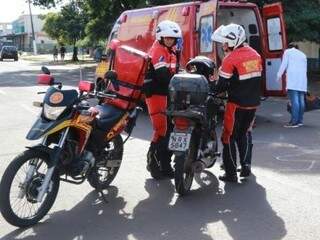 Motossocorristas na avenida Bandeirantes neste domingo (Foto: Marcos Ermínio)
