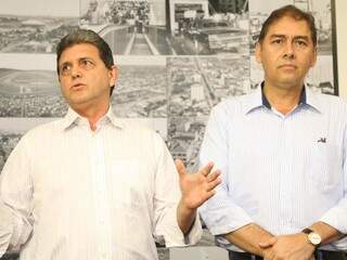 Presidente da Câmara, João Rocha (PSDB), e Alcides Bernal (PP), prefeito de Campo Grande. (Foto: Fernando Antunes).