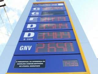Gasolina a R$ 4,17 em posto em Campo Grande (Foto: Saul Schramm)