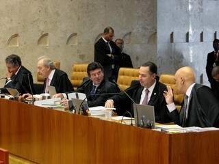 Ministros do Supremo Tribunal Federal, durante sessão desta quarta-feira. (Foto: Carlos Moura/STF)