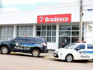 Agência do Bradesco, em Costa Rica, que teve um cofre roubado. (Foto: MS Todo Dia)