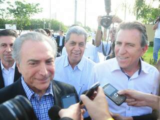 Michel Temer esteve em Campo Grande na tarde desta sexta-feira em ato político (Rodrigo Pazinato)