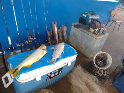 Seis homens são autuados e multados por pesca predatória no rio Dourados