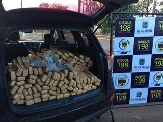 Baiano &eacute; preso com 145 quilos de maconha e skank na MS-162