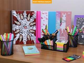 Cadernos, canetas e itens super estilosos estão disponíveis na Suprimac. (Foto: Kísie Ainoã)