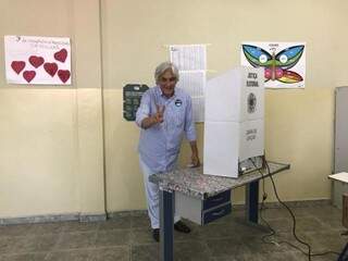Delcídio do Amaral (PT) votou em Corumbá (Foto:  Taynara Floglio - Assessoria)