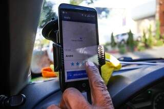 Serviço de Uber em Campo Grande. (Foto: André Bittar/Arquivo).