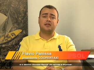 Flávio Panissa no programa do PSOL, falando da ação movida contra Bernal. (Foto: Reprodução)