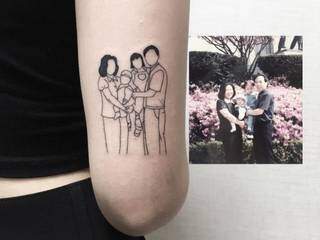 Com traços finos, tatuagem reproduz fotos de família sem erros grosseiros