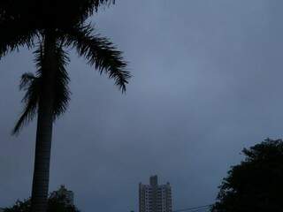 O dia amanheceu com temperatura amena em Campo Grande. Por volta das 5h, os termômetros marcavam 19.8ºC  (Foto: Henrique Kawaminami) 
