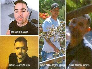 Guardas municipais nas fotos usadas para identificá-los nos pedidos de prisão feitos pelo Gaeco (Foto: Reprodução)