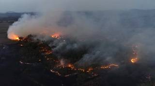 Incêndio localizado próximo da MS-178 na entre Bonito e Bodoquena (Foto/Divulgação)