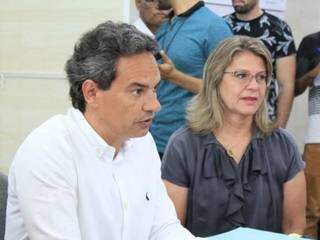 Prefeito de Campo Grande, Marquinhos Trad (PSD) e a secretária da Sectur, Nilde Brum . (Foto: Marina Pacheco)