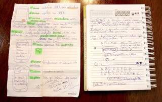 Dicas foram escritas à mão pela neta Larissa, aos 9 e 13 anos de idade.  (Foto: Saul Schramm)