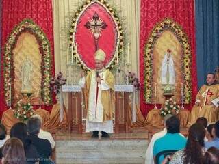 Dom Dimas durante missa na sede dos Arautos do Evangelho em Campo Grande. (Foto: Reprodução/Internet)