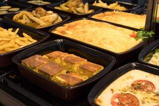Qualidades de pratos no buffet. (Foto: Divulgação)