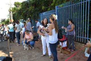 Simpatizantes da ONG aproveitaram o evento para levarem os cães. (Foto: Simão Nogueira) 