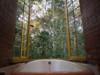 A vista da banheira, toda para a floresta. (Foto: João Paulo Gonçalves)