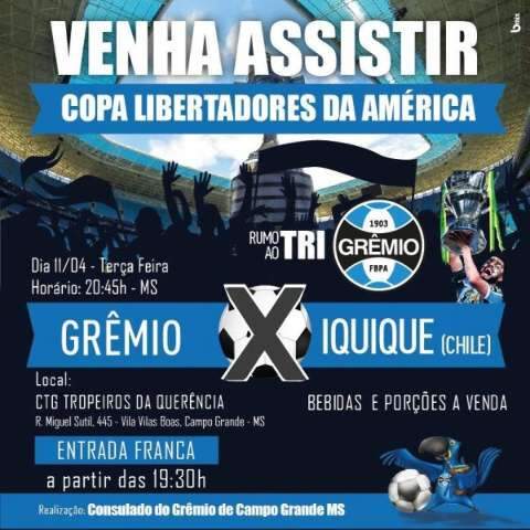 Gremistas de Campo Grande promovem encontro para ver jogo da Libertadores