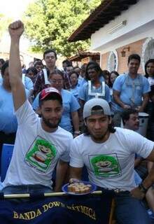 Munhoz e Mariano em evento ontem em Campo Grande. (Foto: Marcelo Victor)