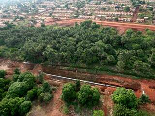 Imagem aérea mostra os cerca de 90 hectares de área do parque linear. (Foto: Divulgação)