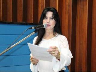 Deputada Mara Caseiro (PSDB) na Assembleia Legislativa. (Foto: Patrícia Mendes/ALMS)
