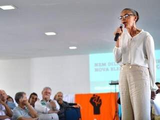 Marina Silva (Rede) durante discurso. A pré-candidata aparece em empate técnico com Jair Bolsonaro (PSL-RJ). (Foto: Elza Fiuza/Agência Brasil/Arquivo).