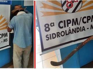 Suspeito se entregou e foi levado para a delegacia (Foto: Sidrolândia News)